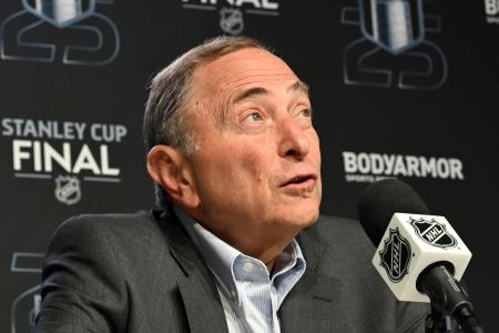 NHL Commissioner Gary Bettman addressing the media ahead of the Stanley Cup Finals.