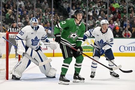 Dallas Stars forward Mason Marchment in action against the Toronto Maple Leafs. Dallas Stars forward Mason Marchment in action against the Toronto Maple Leafs.