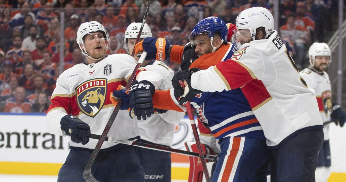 Marchand scores in 2nd OT, Panthers beat Oilers 5-4 in Game 2 to even the Stanley Cup Final | National Sports