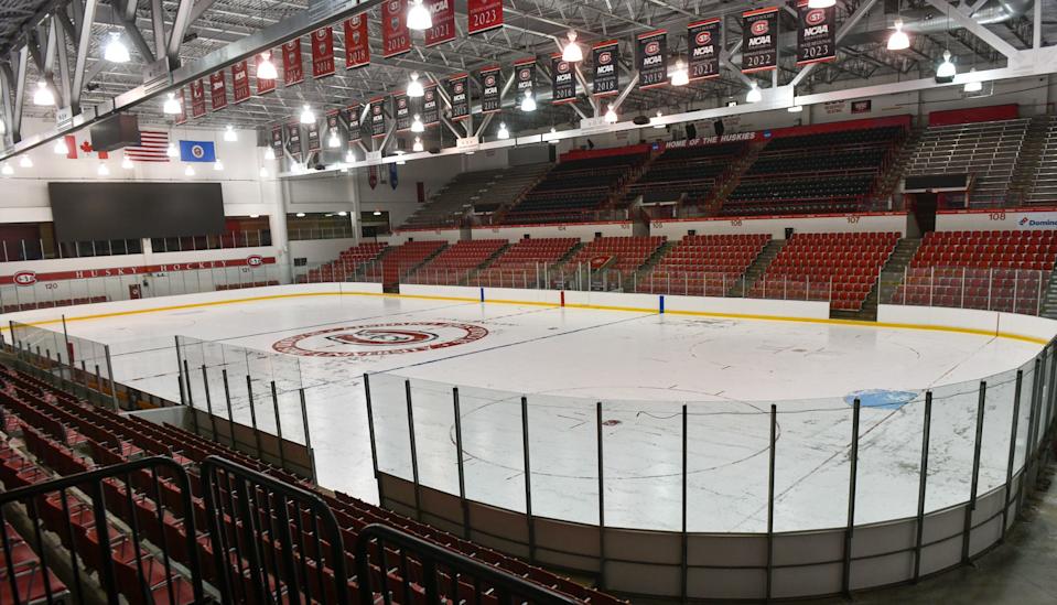 The inside of St. Cloud State's Herb Brooks National Hockey Center is pictured July 25 in St. Cloud.