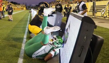 Emotions high as Roughriders win imperfectly, Edmonton Oilers lose badly