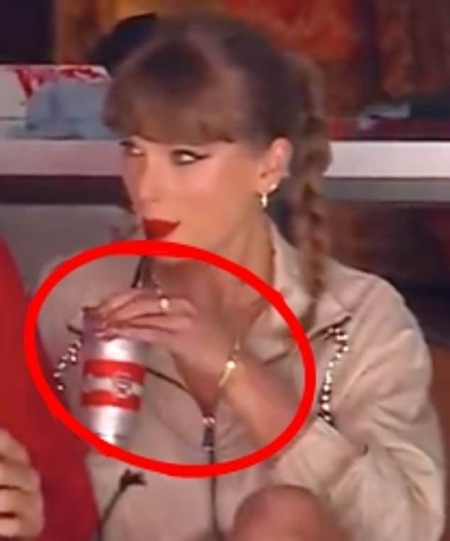 On her left wrist, Swift had on a sparkly diamond 'TNT' bracelet — short for 'Travis and Taylor' — that Kelce famously had custom made for her. She also had on a double 'T' ring that she purchased in 2024