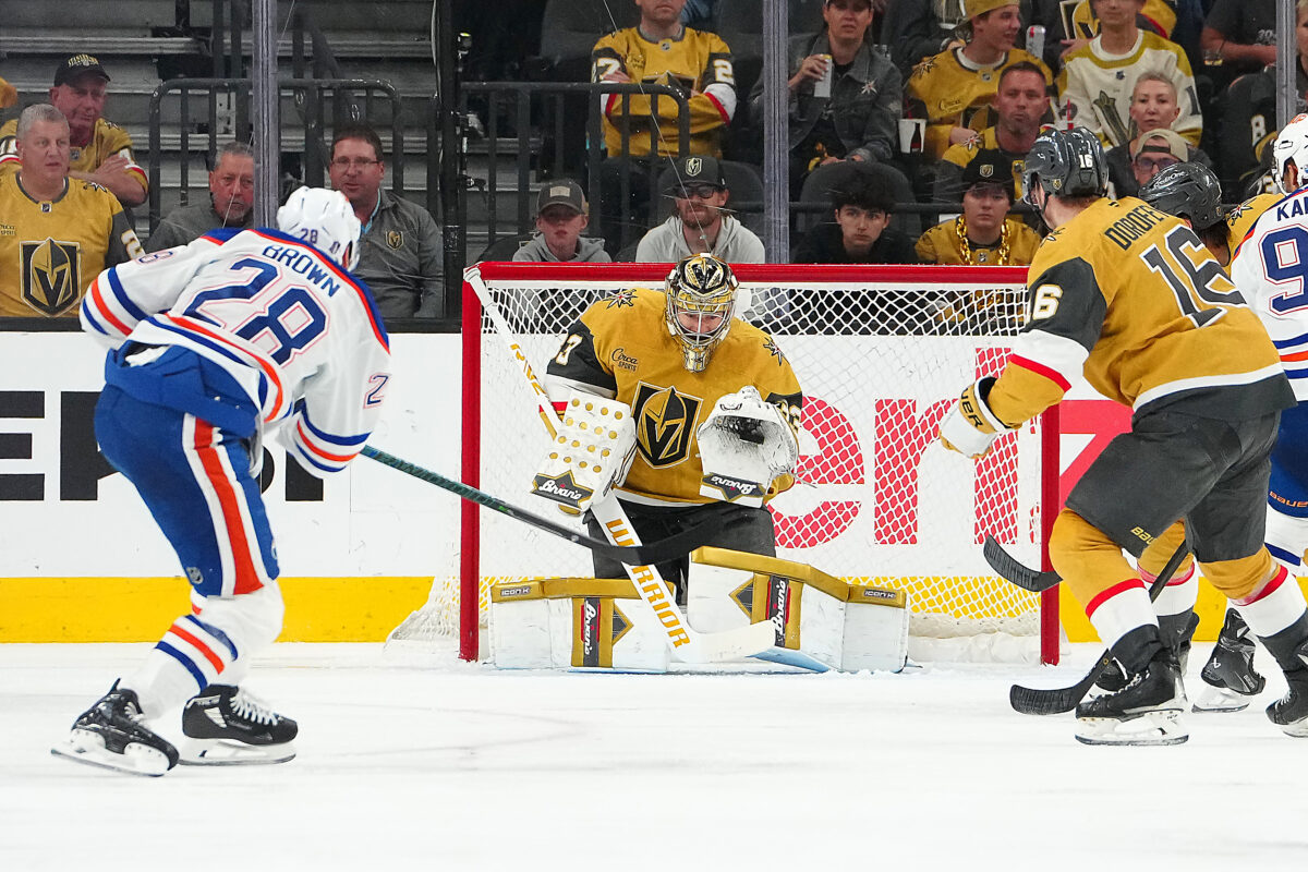 Adin Hill Vegas Golden Knights Connor Brown Edmonton Oilers