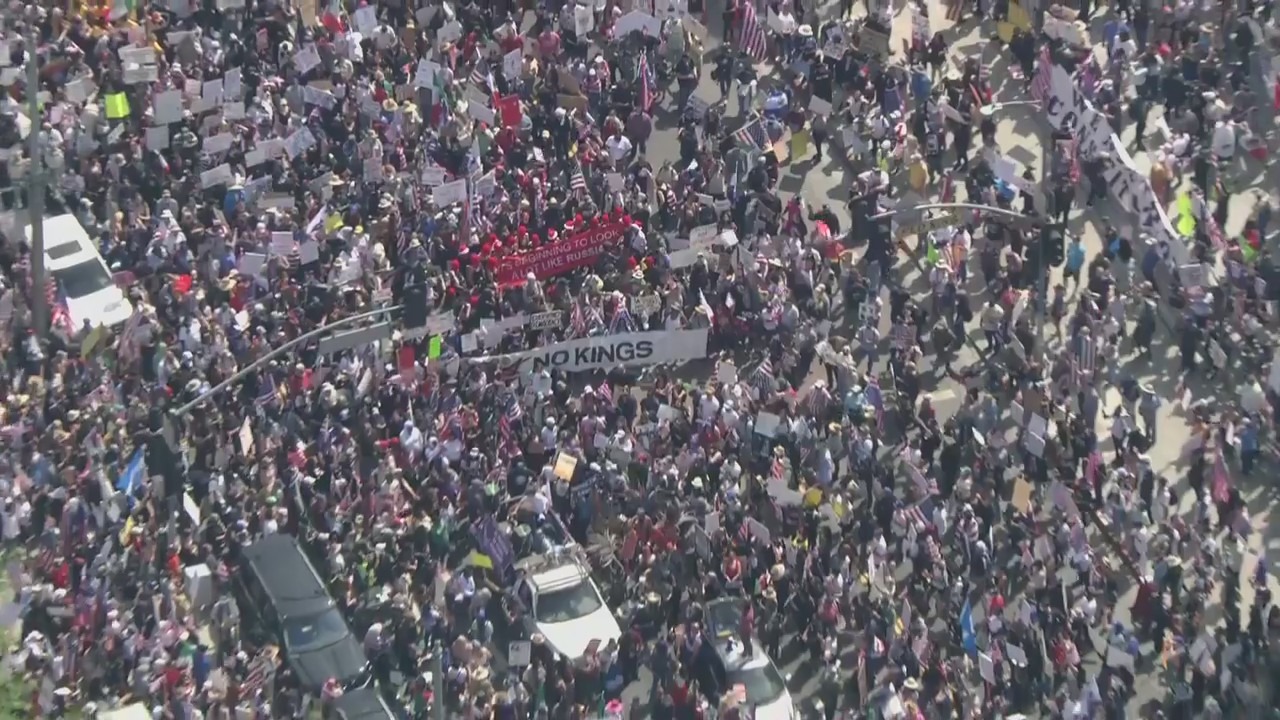 'No Kings' protest underway in Los Angeles