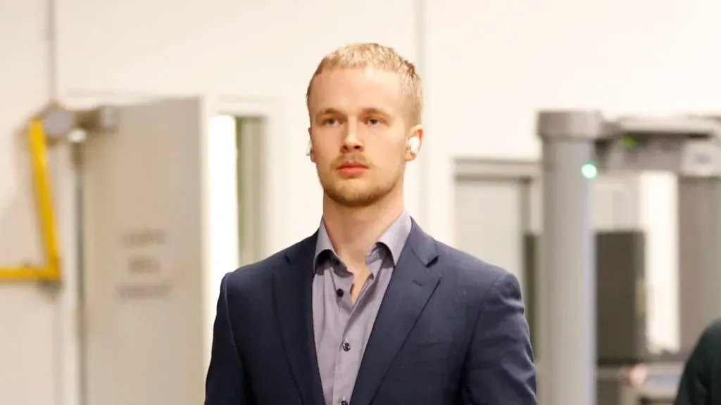 Elias Pettersson #40 of the Vancouver Canucks arrives before the game against the Seattle Kraken at Climate Pledge Arena on January 25, 2023 in Seattle, Washington.