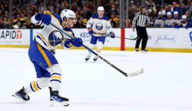 JJ Peterka #77 of the Buffalo Sabres...