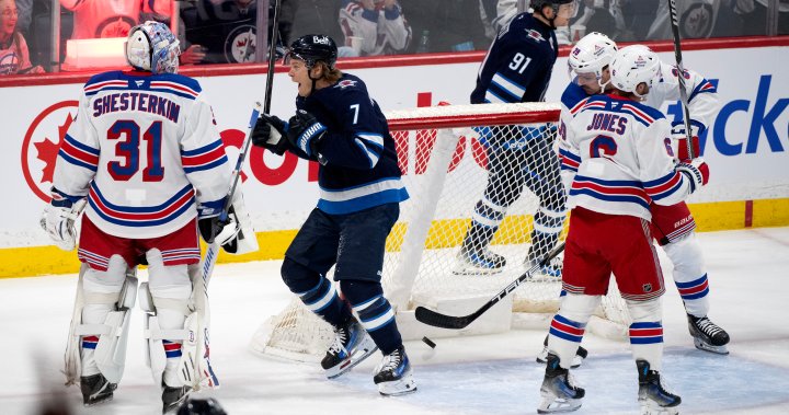 Winnipeg Jets edge Rangers 2-1 for 45th win of the season - Winnipeg