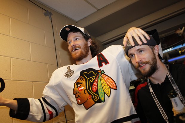 Blackhawks defenseman Duncan Keith celebrates after the clinching victory over the Flyers in Game 6 of the Stanley Cup Final on June 9, 2010, in Philadelphia. (Scott Strazzante/ Chicago Tribune)