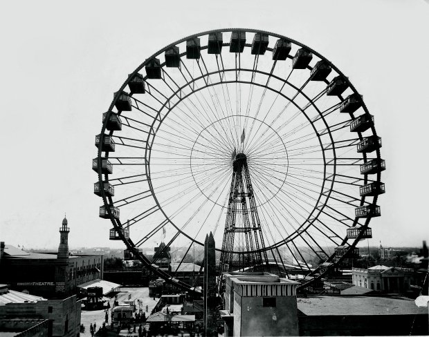 The crowds who were already dazzled by the White City of the World's Fair were absolutely dumbstruck by the engineering marvel created for the 1893 World's Columbian Exposition by George W. Ferris. (Chicago Tribune historical archive)