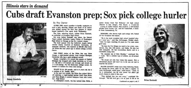 Peoria-raised catcher Danny Goodwin, who was originally drafted by the Chicago White Sox in 1971, but didn't sign with them, was drafted by the California Angels in 1975. (Chicago Tribune)