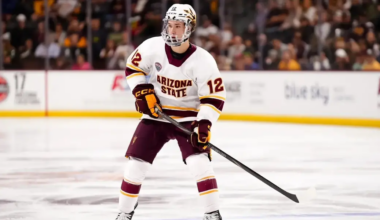 Cullen Potter skating for Arizona State University