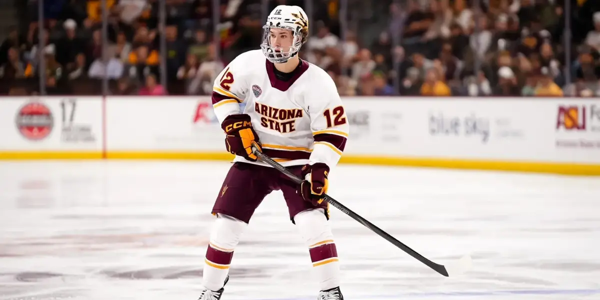 Cullen Potter skating for Arizona State University