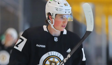 Dean Letourneau skating at Boston Bruins Development Camp