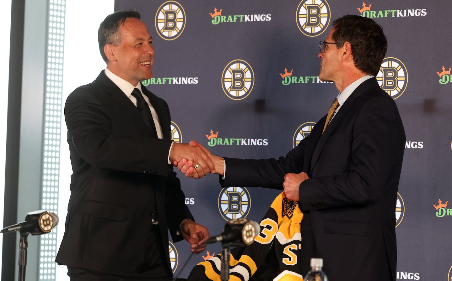 Bruins GM Don Sweeney feels first-year coach Marco Sturm has good command of the team and the locker room.