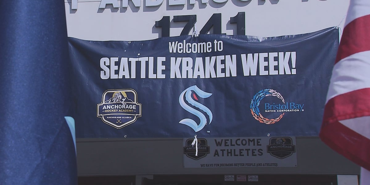 Seattle Kraken guide Anchorage youth hockey players at daytime clinic