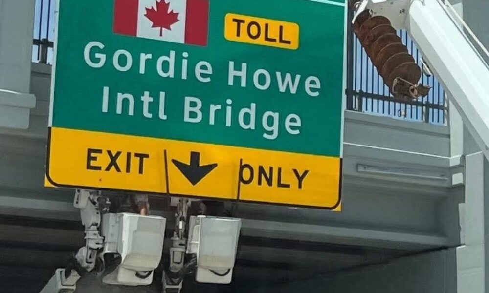 Gordie Howe Bridge sign