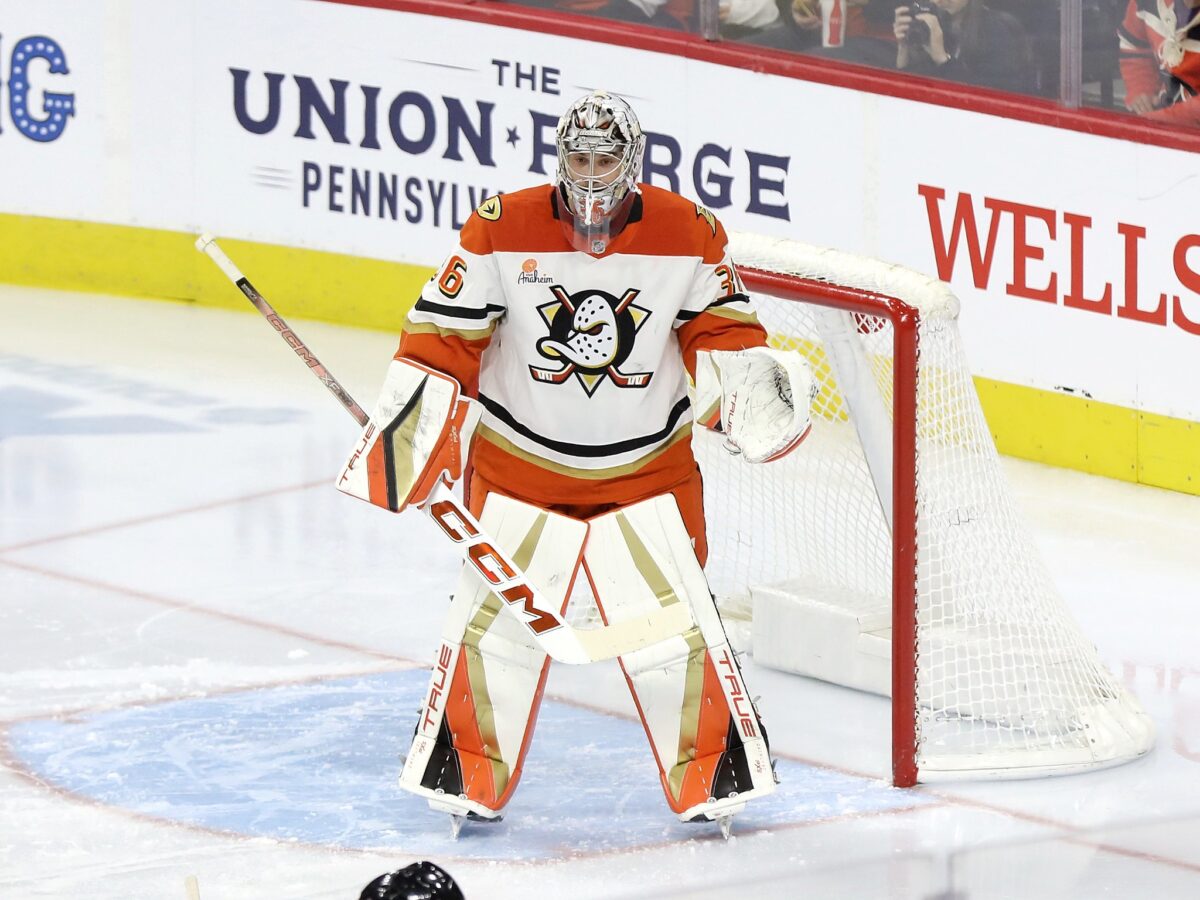 Detroit Red Wings goalie John Gibson