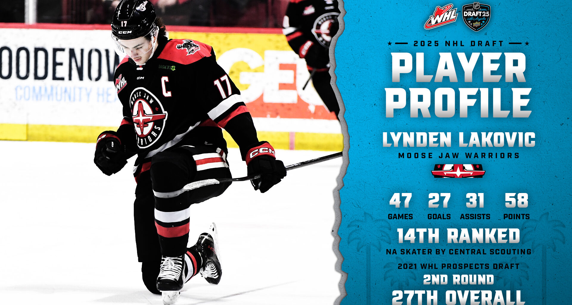 2025 NHL Draft profile: Lynden Lakovic, Moose Jaw Warriors