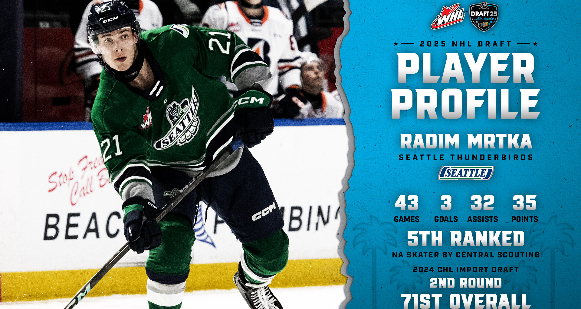 2025 NHL Draft profile: Radim Mrtka, Seattle Thunderbirds