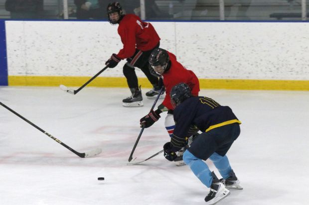 The annual high school ice hockey summer league held at...