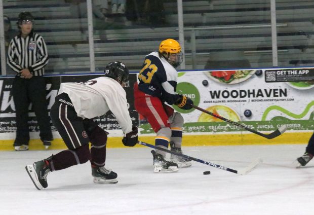 The Riverview Gabriel Richard ice hockey team earned a 2-0...