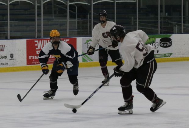 The Riverview Gabriel Richard ice hockey team earned a 2-0...