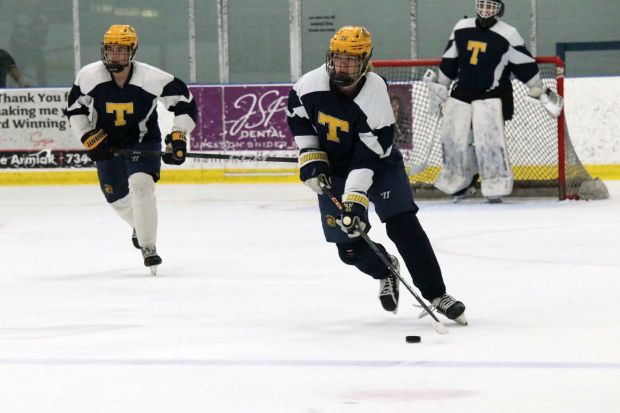 The Riverview Gabriel Richard ice hockey team earned a 2-0...