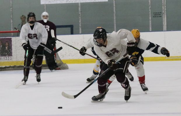 The Riverview Gabriel Richard ice hockey team earned a 2-0...