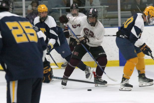 The Riverview Gabriel Richard ice hockey team earned a 2-0...
