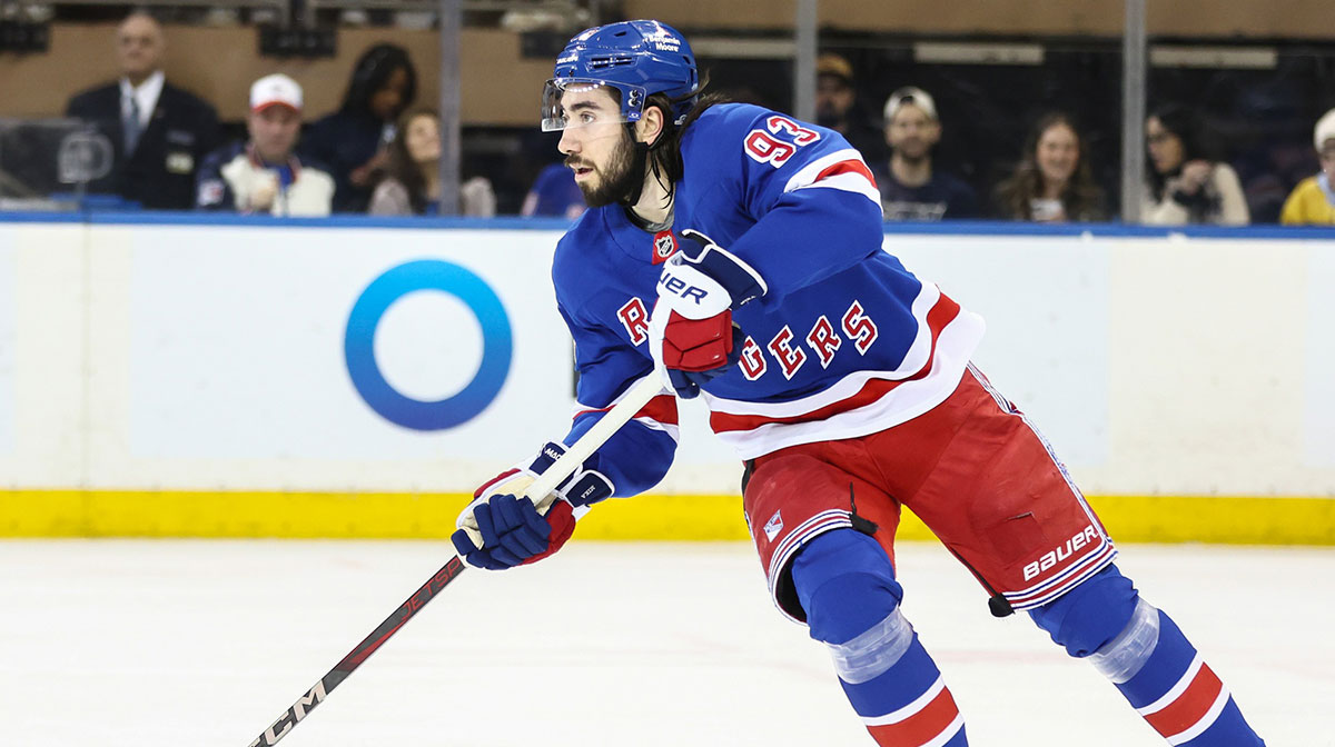 New York Rangers center Mika Zibanejad (93) at Madison Square Garden. 