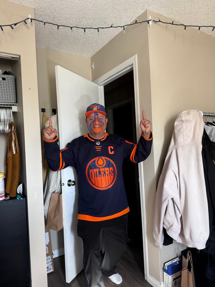Joseph Lafferty of Dettah sent us this photo of his dad, Marcus, dressed up and face painted for the Stanley Cup finals.
