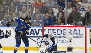Connor Hellebuyck and the Jets host the Blues in Game 7 of their 1st-round NHL playoff series