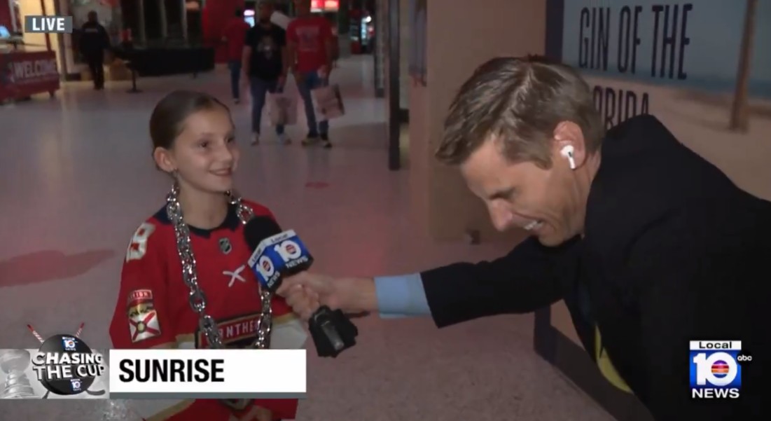 9-year-old Florida Panthers fan shares her love for hockey fights