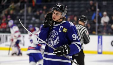 Porter Martone, Utah Mammoth NHL Draft prospect....