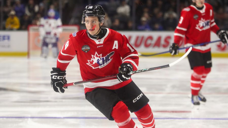 Utah Mammoth NHL draft prospect, Caleb Desnoyers....