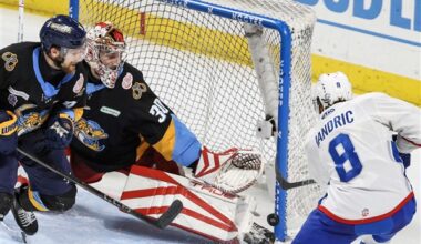 Strong effort from goalie Bednar leads Walleye to a 3-1 win over Trois-Rivières in Game 1 of ECHL Finals