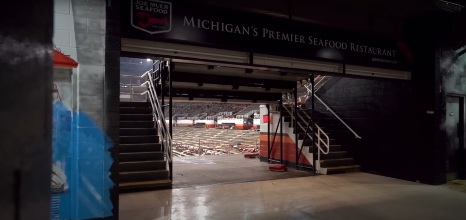 Crumpled seats and deserted corridors made for an eerie sight