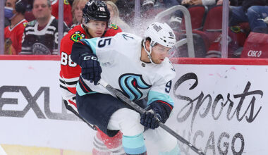 Seattle Kraken Andre Burakovsky Chicago Blackhawks 2023...