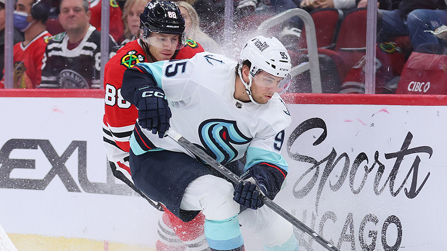 Seattle Kraken Andre Burakovsky Chicago Blackhawks 2023...