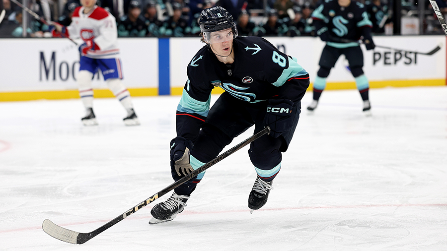 Seattle Kraken Cale Fleury skates Montreal Canadiens 2025...