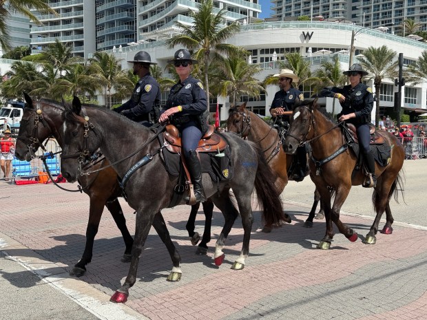 Fort Lauderdale Police Mounted Unit making its way south from...