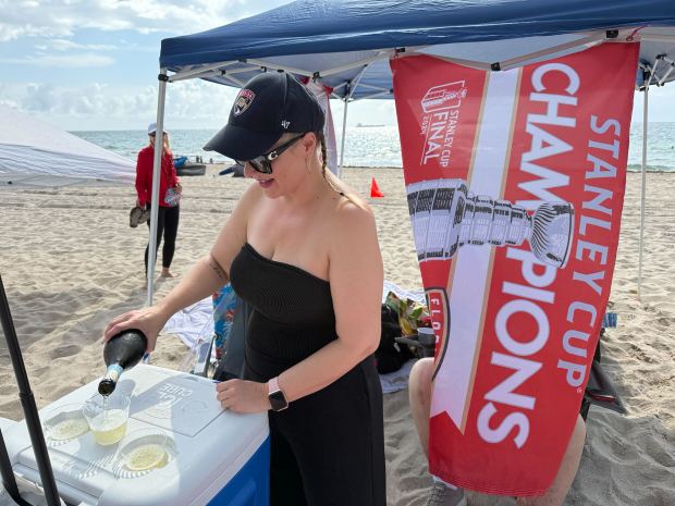 The Sherman family from Boca Raton staked out their spot...