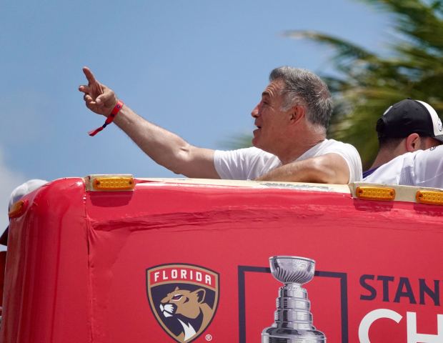 Florida Panthers owner Vincent viola rides in the 2025 Stanley...