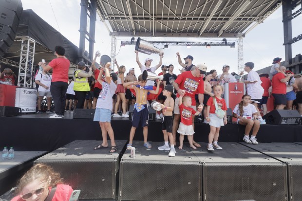 Florida Panthers players and their families partied with fans at...