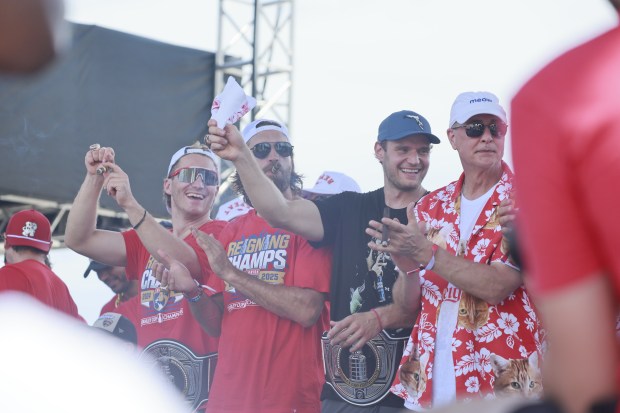 Florida Panthers players and their families partied with fans at...