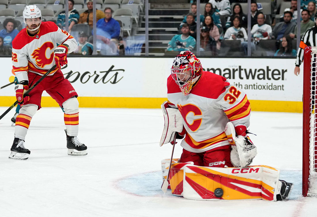 South County native Dustin Wolf sparkles in leading Calgary to crucial win at San Jose | Morgan Hill Times
