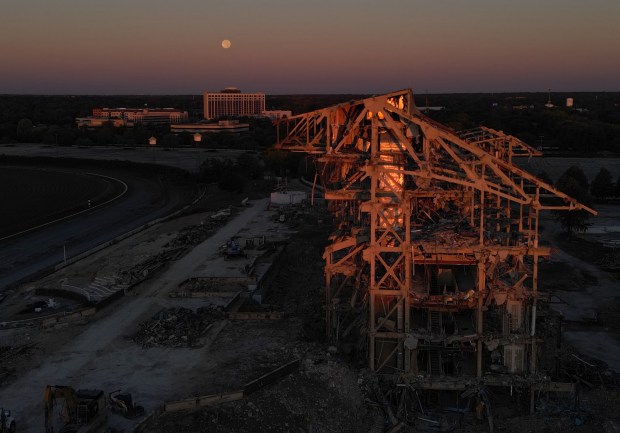 The shell of the grandstand remains at the former Arlington...