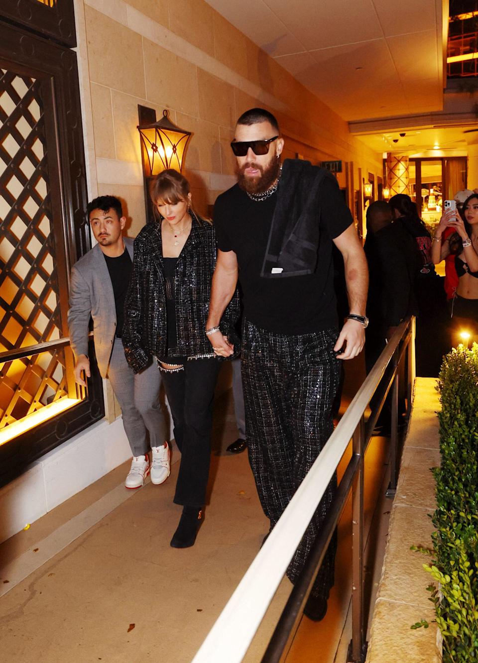 Taylor Swift and Travis Kelce celebrate Kansas City Chiefs’ Super Bowl win at XS Nightclub at Wynn Las Vegas