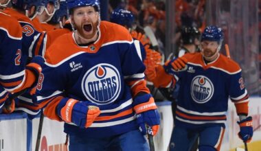 McDavid leaves practice early, but fan favourite winger ready to play Game 1