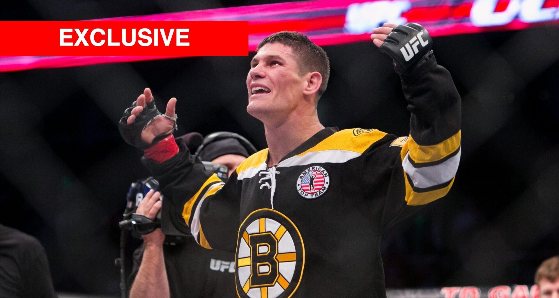 Image of Charles Rosa at UFC Boston in 2015 with exclusive inset